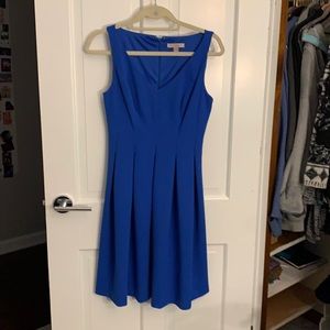 Blue sleeveless “fit &flare” dress